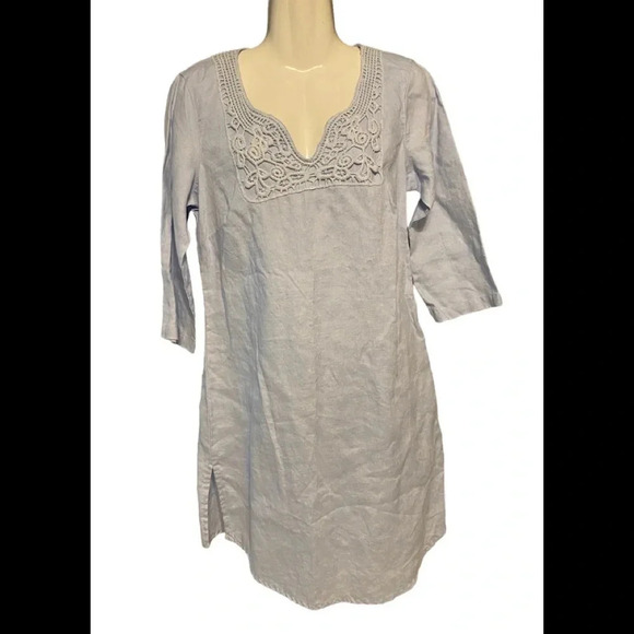 Malvin Light Blue Tunic/Mini Dress Linen - Picture 1 of 9